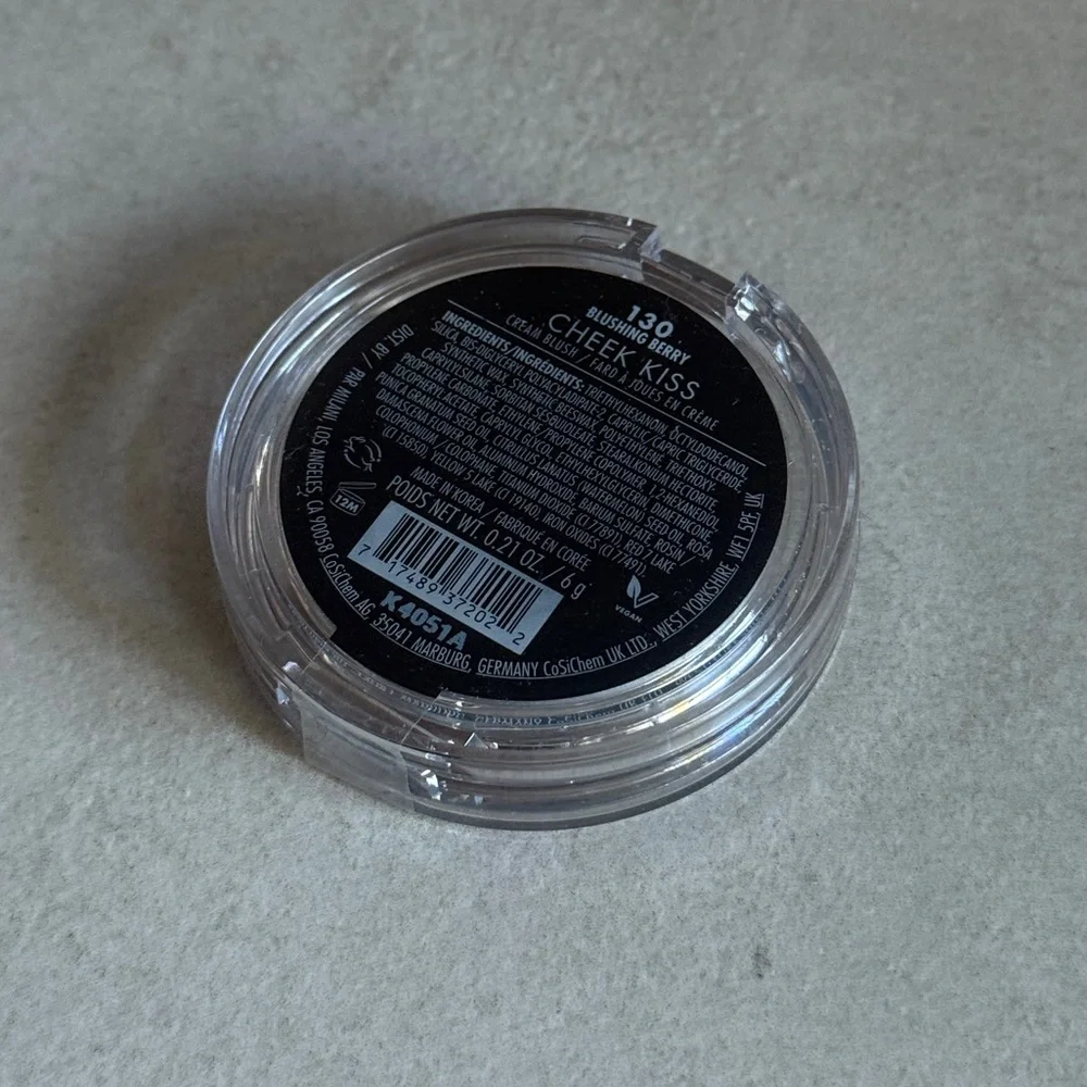 Milani Cheek Kiss Cream Blush 130 Blushing Berry Vegan Makeup 0.21 oz